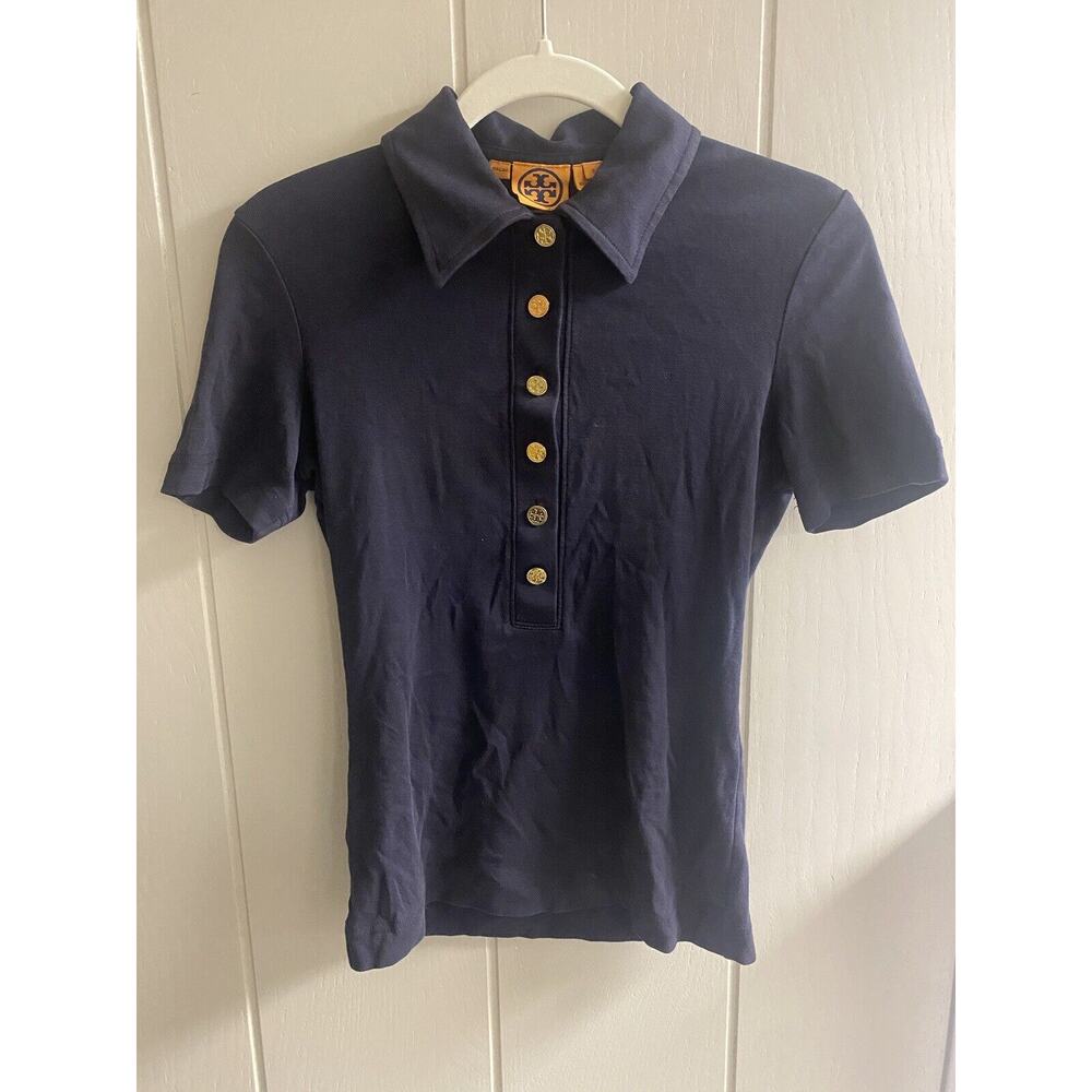 Tory Burch Women’s Small Blue Short Sleeve Polo Shirt